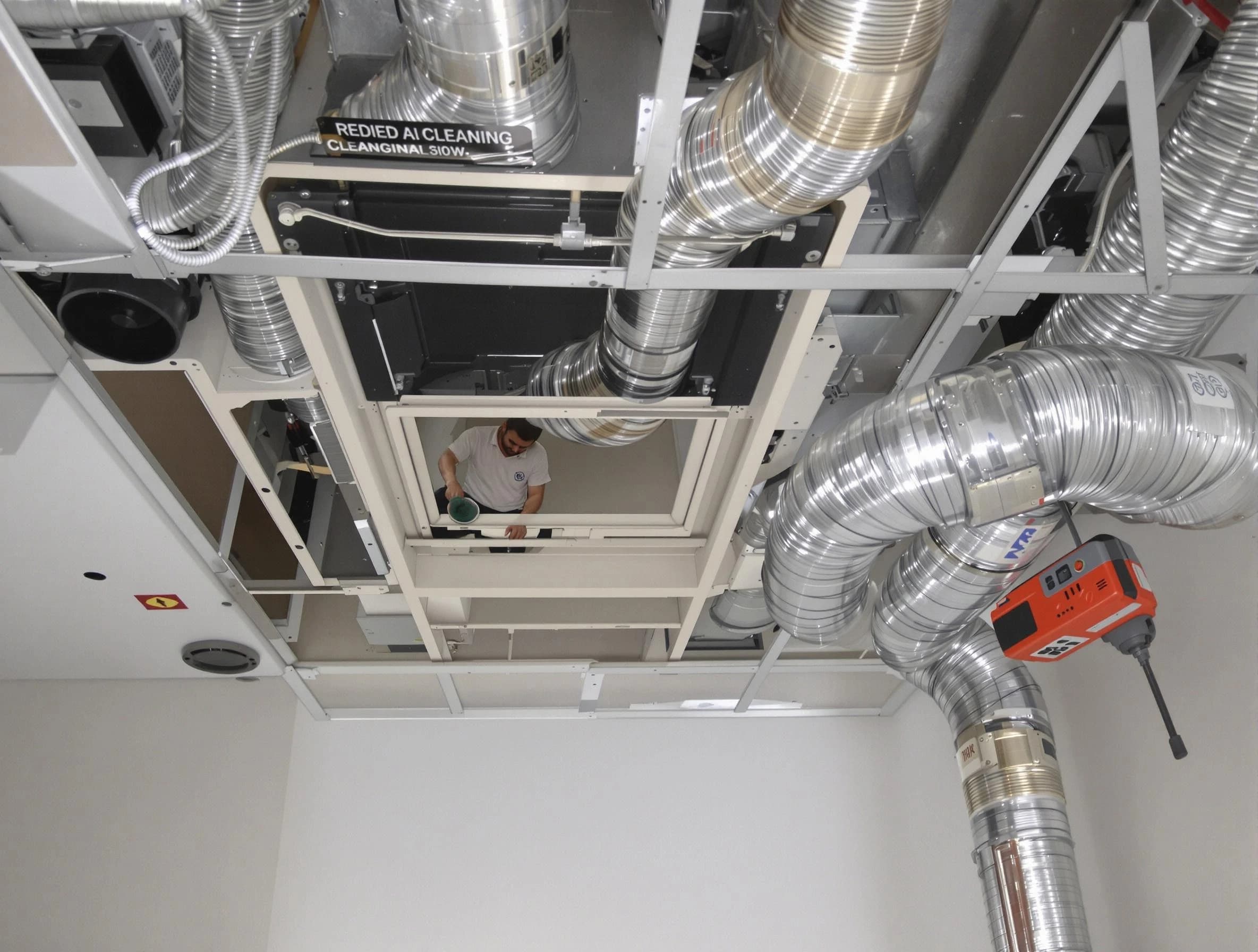 Baldwin Air Duct Cleaning technician performing detailed central duct system cleaning in Baldwin