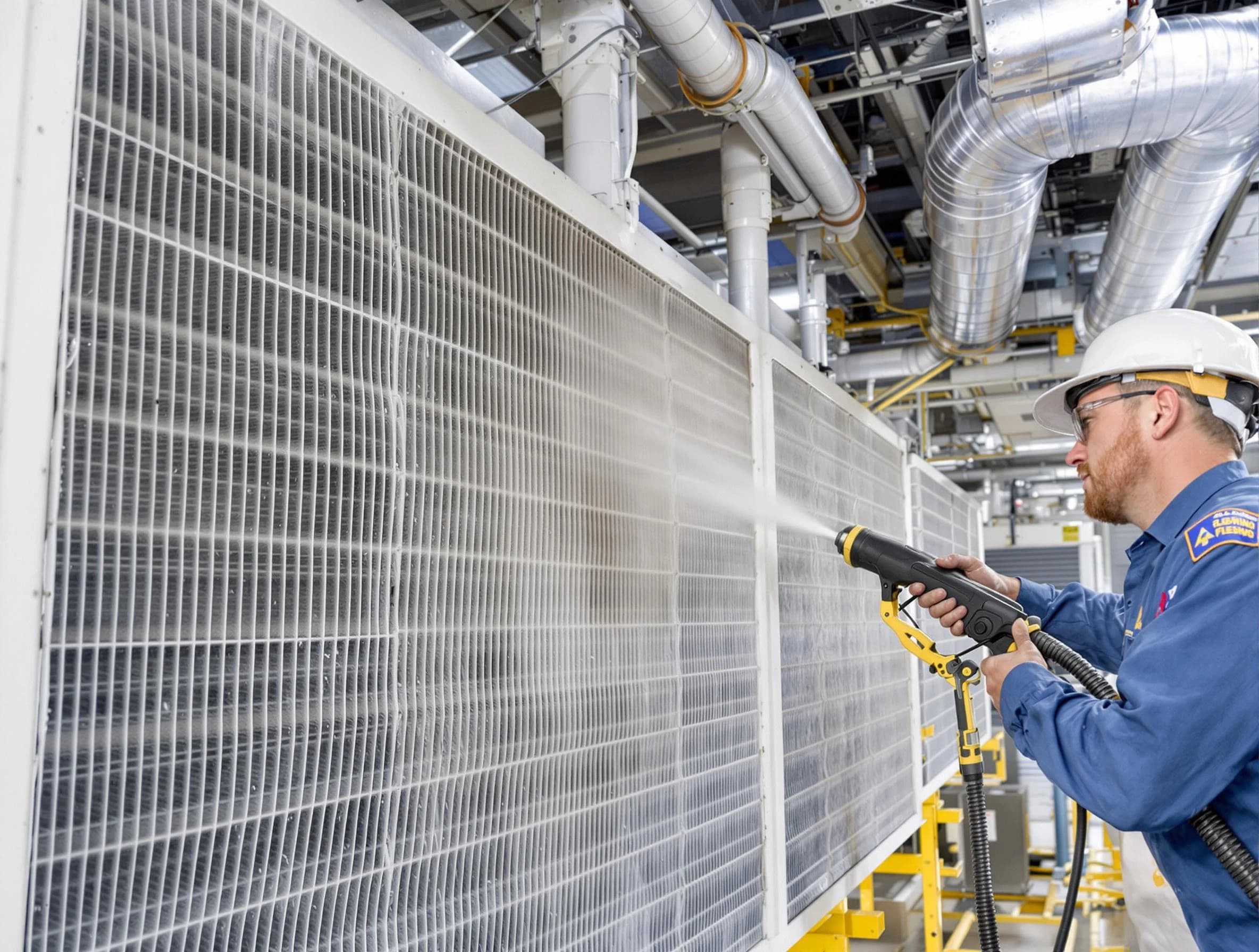 Professional commercial coil cleaning by Baldwin Air Duct Cleaning in Baldwin