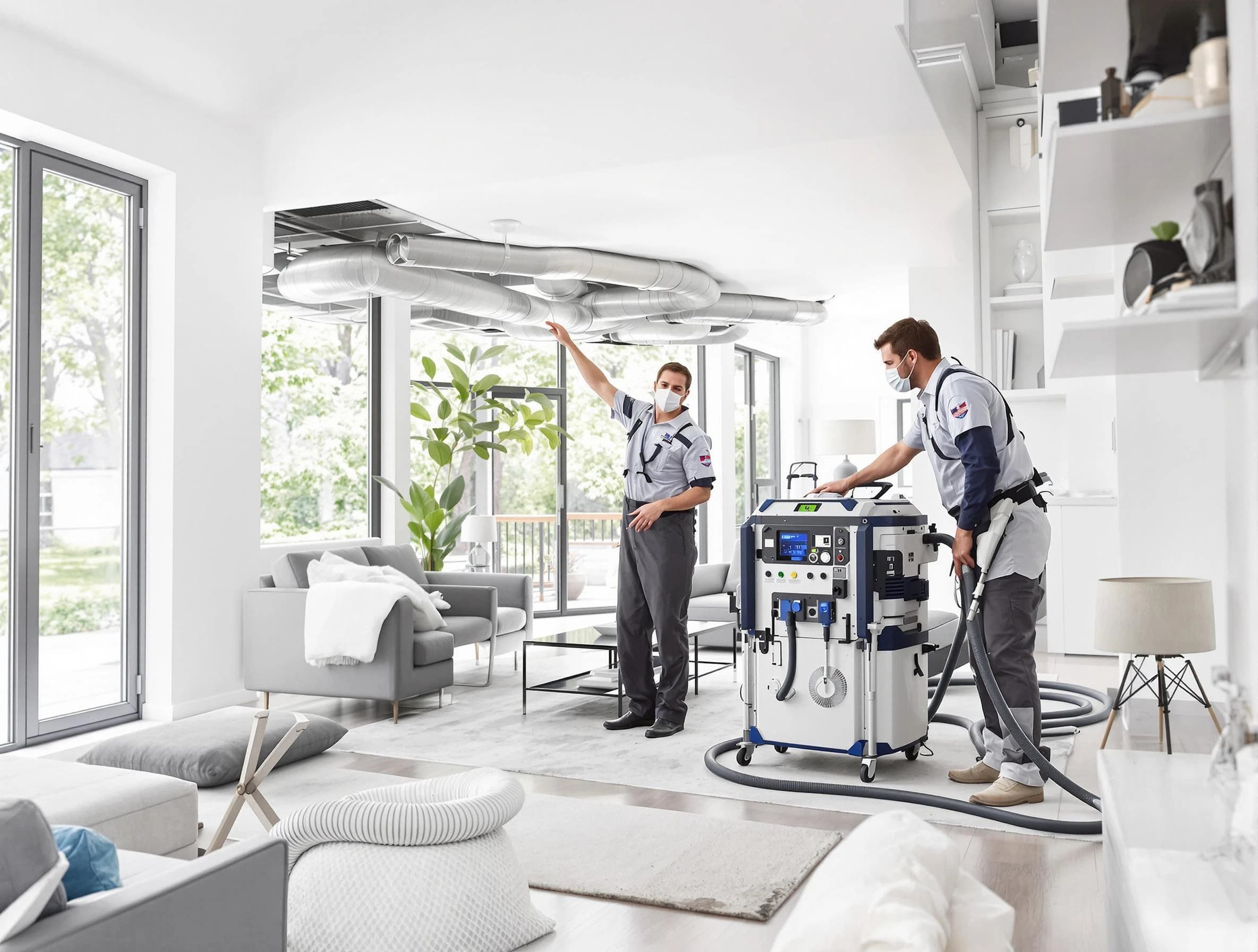 Baldwin Air Duct Cleaning professional conducting pure air duct cleaning with state-of-the-art equipment in Baldwin