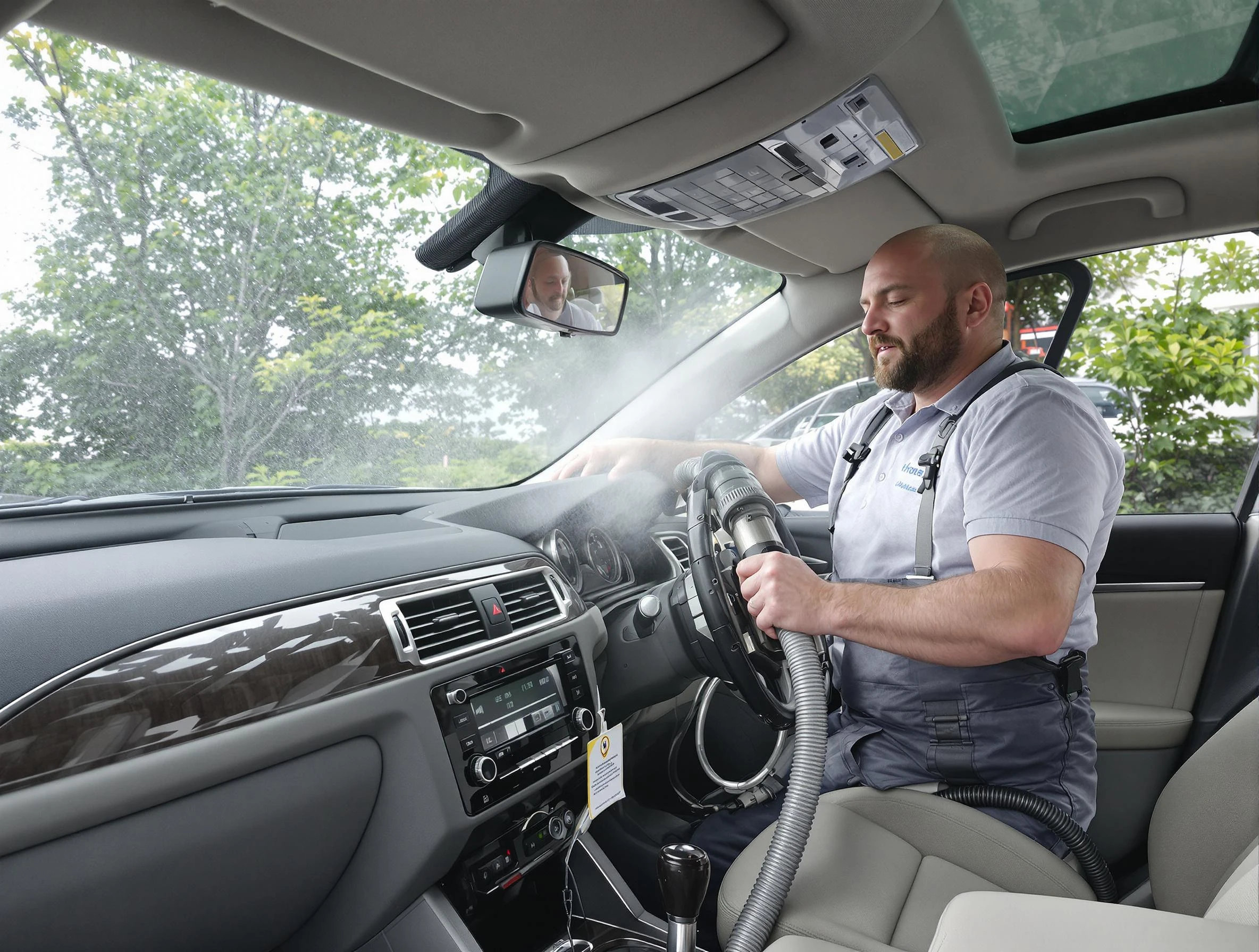 Baldwin Air Duct Cleaning specialist performing professional car duct cleaning in Baldwin