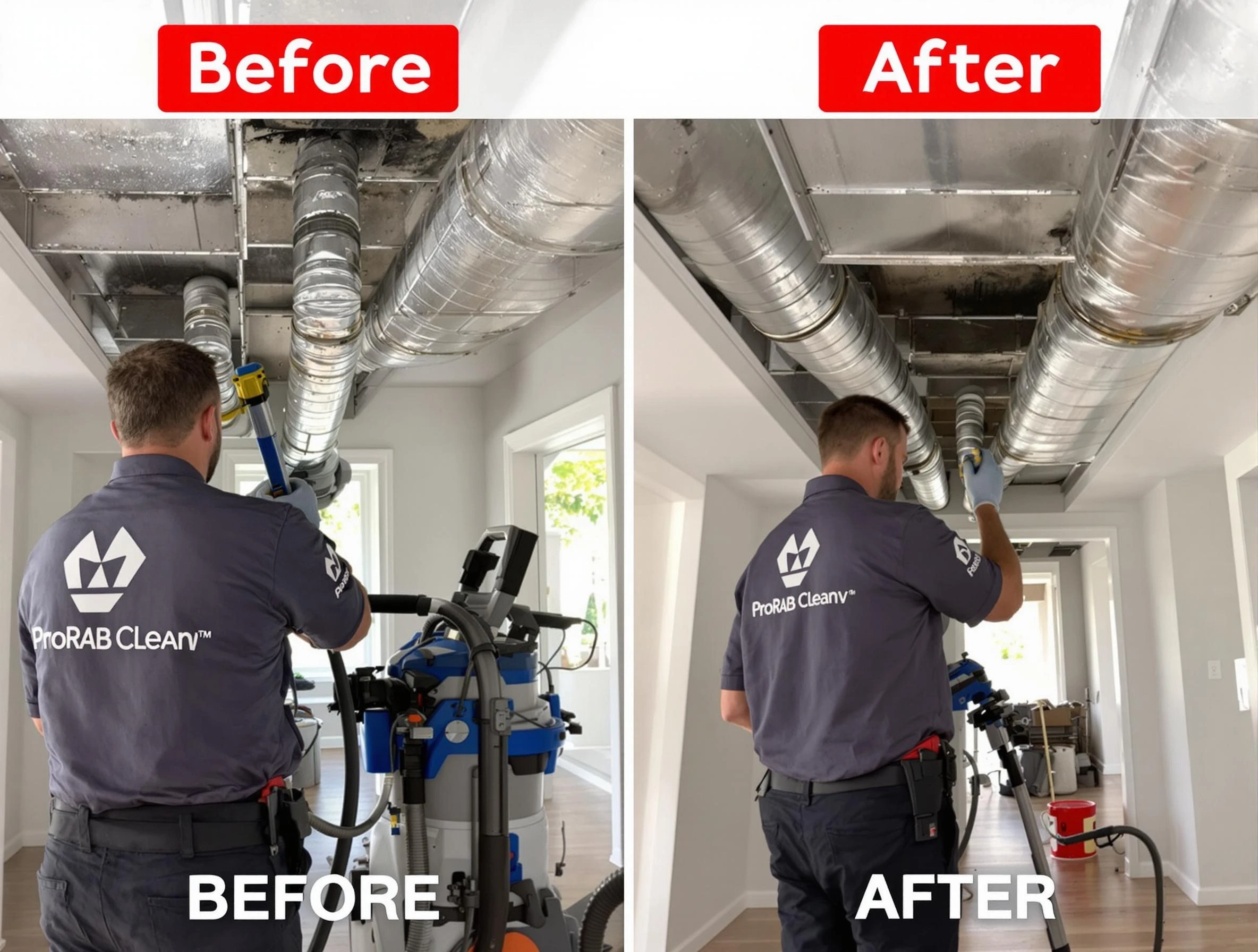 Baldwin Air Duct Cleaning expert performing thorough residential duct cleaning in a Baldwin home